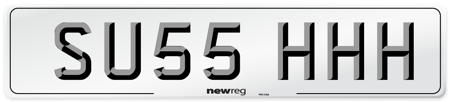 SU55 HHH Number Plate from New Reg